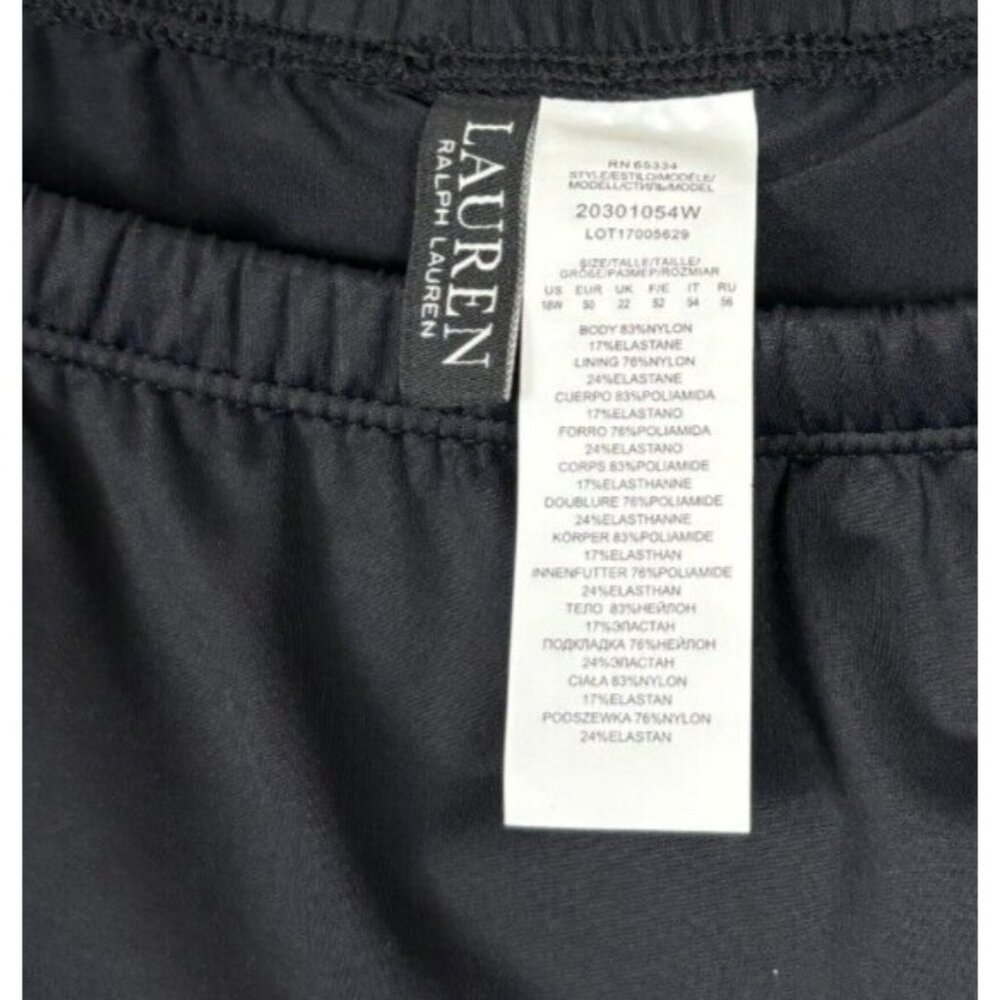 Lauren Ralph Lauren Women's Shaping Fit Swim Skirt Bottom Black 18W New With Tag - Picture 8 of 8